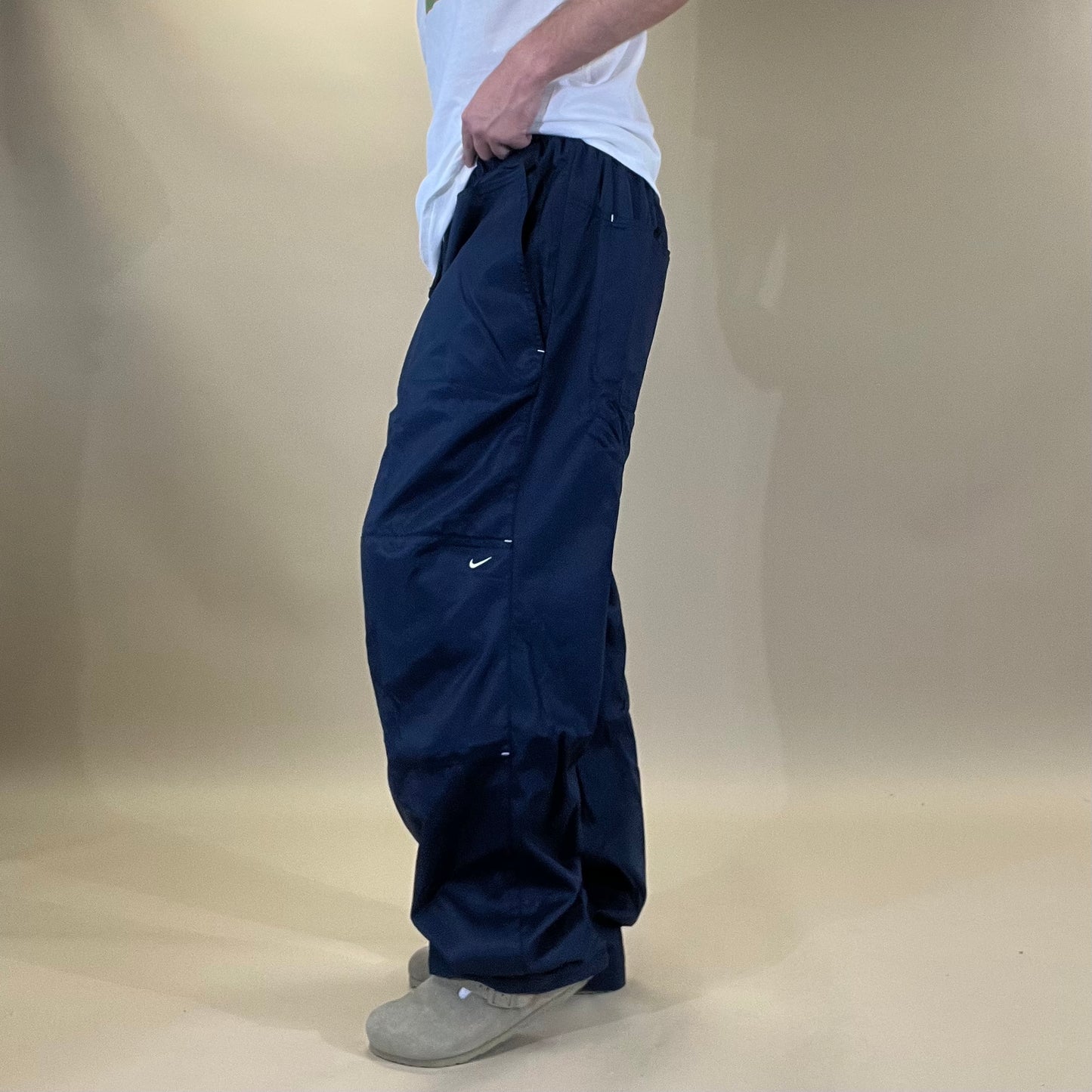 Vintage Nike Fleecelined Tracksuit Bottoms - Navy